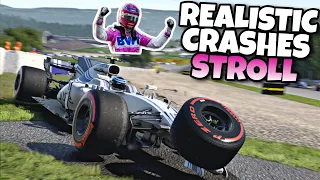 REALISTIC F1 CRASHES LANCE STROLL 2017-2022