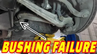 CUSTOMER STATES POPPING NOISE WHEN BRAKING! AUDI LOWER CONTROL ARM REPLACEMENT DUE TO FAILED BUSHING