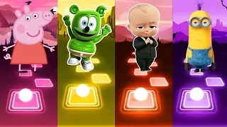 Peppa Pig 🆚 Gummy Bear 🆚 Baby Boss 🆚 Minions | Who Is Win 🏅🏆 | Tiles Hop |