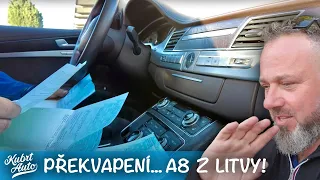 ZAMLČELI nám takovou drobnost... PŮVOD AUTA! Audi A8 W12 z Litvy, Škoda Octavia RS za 25 000€