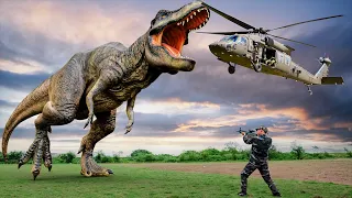 The Best Dinosaur Battle All Part | T-Rex VS Hunter | Jurassic World Dominion (2023) | Teddy Chase