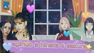 naruto e sasuke reagindo a hinata e sakura como a jisoo e lisa