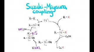 Suzuki-Miyaura coupling. Reaction mechanism, examples, application