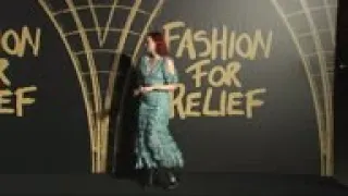 Supermodel Naomi Campbell leads the fashion pack at the 'Fashion for Relief' gala in London