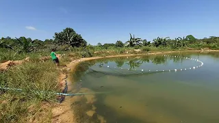 Como usar sozinho rede de arrasto em lago.