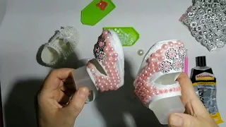 Как украсить детские туфельки.Туфельки для маленькой принцессы своими руками