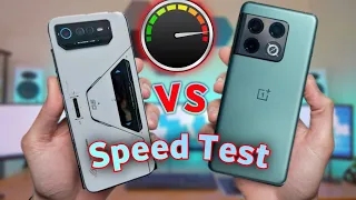 asus rog phone 6 vs OnePlus 10 pro speed test !! rog phone 6 vs OnePlus 10 pro !! rog phone 6 speed