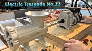 Tre Spade MEAT GRINDER MINCER No #22 Motorised meat grinder - powered