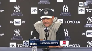 Aaron Boone on Oswaldo Cabrera getting first career start at 1B