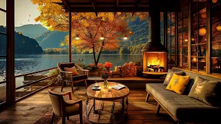 Cozy Autumn Coffee Shop Ambience with Smooth Jazz Instrumental & Rain Sounds 🍂 Jazz Relaxing Music