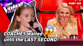 LAST SECOND Chair Turns in The Voice Kids! 😱 | Top 10