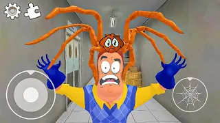 Funny Hello Neighbor VS Spider | Funny Neighbor And Freddy |FIGCH|