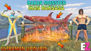 ULTRAMAN UPIN IPIN MAKAN DAGING MONSTER IKAN RAKSASA - GTA 5 BOCIL SULTAN