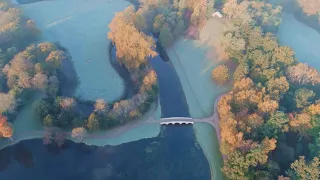 Take a drone flight over Painshill landscape garden.