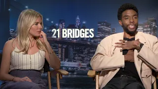 Chadwick Boseman & Sienna Miller Raw Interview 21 Bridges