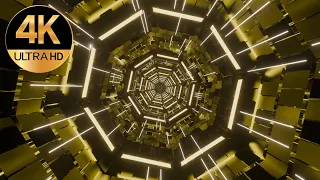 10 hour 4k Metallic hexagon elevate your wealth consciousness  Neon tunnel abstract background video