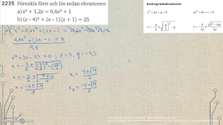 Matematik 5000 Ma 2c   Kapitel 2   Andragradsekvationer   En lösningsformel   2235