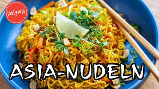 Die BESTEN gebratenen Asia Nudeln | Schnelles & einfaches Rezept!