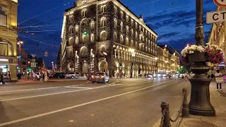 St Petersburg Russia Night Nevsky Avenue - Mayakovsky Street Walking Tour