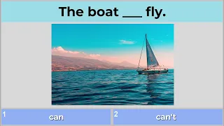 Quiz to learn English: Can or Can't