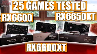 RX 6600 vs RX 6600 XT vs RX 6650 XT | Ryzen 5 3600 | tested in 25 games | 1080p, 1440p |