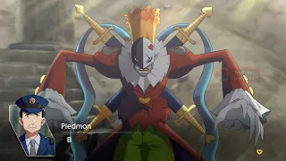 Digimon Survive - Piedmon in the human world  ダークマスターズ ピエモン