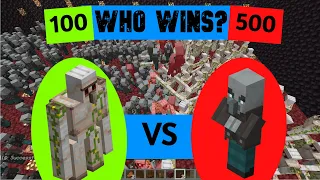 500 Vindicators👺 VS 100 Iron Golems| Who Will Win??? | Video 62 | Minecraft Mobs War |