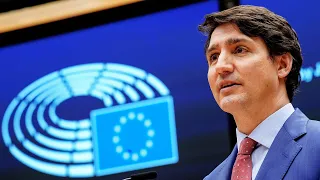 Trudeau calls for increased international pressure on Putin. Canadian PM at the European Parliament