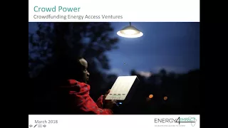 Webinar: Crowd Power - Crowdfunding Energy Access Ventures