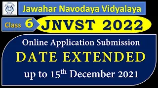 Class 6 JNVST 2022 Online Application Date Extended