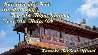 Karaoke Mưa Trên Phố Huế - Tone Nữ Thấp | TAS BEAT