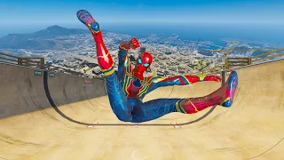 GTA 5 Iron Spiderman Falling off Highest Buildings - Episode 30  (Euphoria Ragdolls)