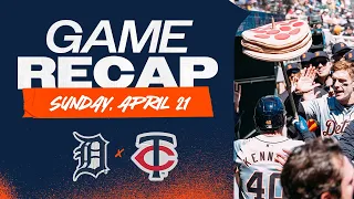 Game Highlights: Mize Tosses 6 Scoreless, Buddy Kennedy Homers in Tigers Win vs. Twins | 4/21/24