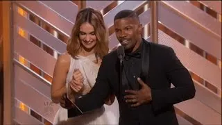 Jamie Foxx Hilariously Parodies Steve Harvey's Miss Universe Flub at the Golden Globes