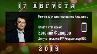 Мнение по умному голосованию Навального 17 08 2019 Евгений Алексеевич Федоров
