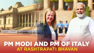 PM Modi and PM of Italy at Rashtrapati Bhavan