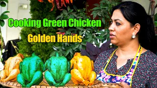 Crispy Fancy Green Chicken Recipe  Village Cooking