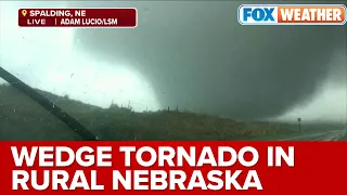 Wedge Tornado on the Ground in Rural Nebraska