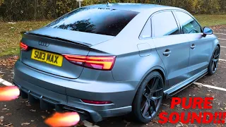 Audi S3 Exhaust Sound & Acceleration Sound (Stock + Straight Pipe + Launch Control)