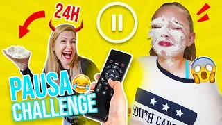 PAUSE CHALLENGE con mi FAMILIA por 24 HORAS 🙊 ¡CORTE DE PELO sin PERMISO!  | Familia Carameluchi