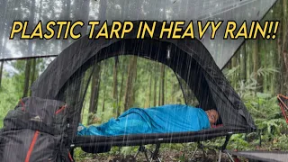 Plastic Tarp in Heavy Rain‼️Floating Tent in Heavy Rain With Transparent Tarp Tent‼️