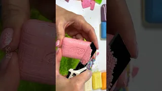 Soap cubes. Asmr soap cutting. Satisfying video