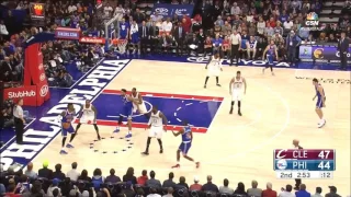 LeBron James throws it down from a Kevin Love touchdown pass - Cavaliers @ 76ers