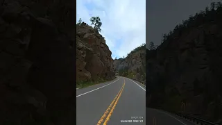 a Motorcycle ride through Rocky Mountain canyons in Roosevelt National Park.