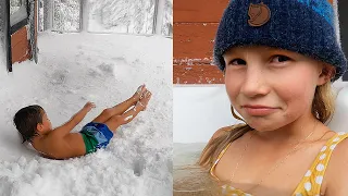 CHRISTMAS MORNING SNOWED IN! Family Travel Home and Polar Dip Challenge.