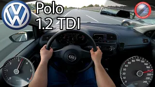 VW POLO V 1.2 TDI 75 HP DIESEL ACCERLATION POV DRIVE TEST on GERMAN AUTOBAHN