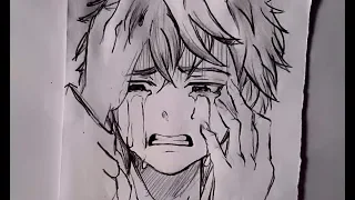 ᴴᴰ Easy How To Draw An Anime Male Manga Crying Sad