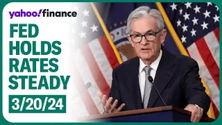 Fed Chair Powell delivers remarks after the Federal Reserve's decision to hold rates steady