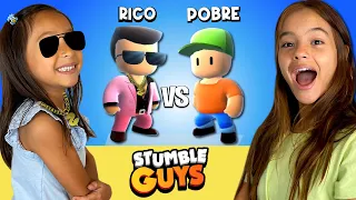 Batalha de RICO vs POBRE no STUMBLE GUYS!!! Vencedor Ganha 10 Skins!!