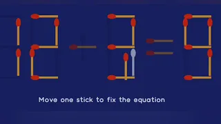 Move only 1 stick to make the equation correct | Matchstick puzzle 16-3=7